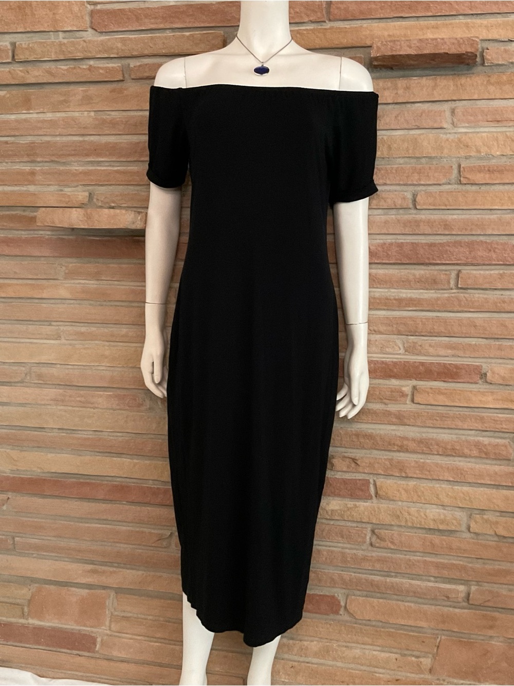 Candalite Off Shoulder Stretch Black Dress Large
